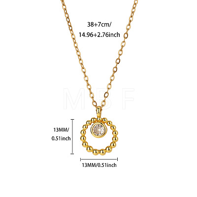Brass Pave Clear Cubic Zirconia Ring Pendant Necklaces for Women WGFA3A6-05-1