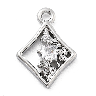 Brass Micro Pave Cubic Zirconia Pendants KK-H511-01P-03-1
