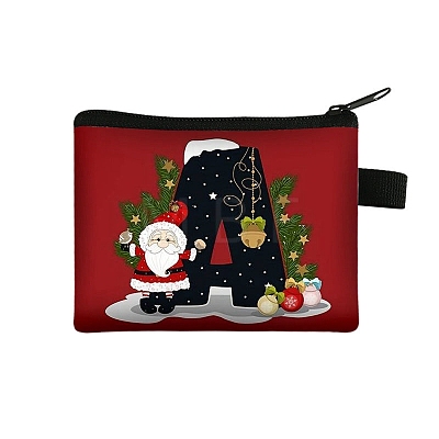 Christmat Letter Printed Polyester Wallets with Zipper PW-WGB27ED-01-1