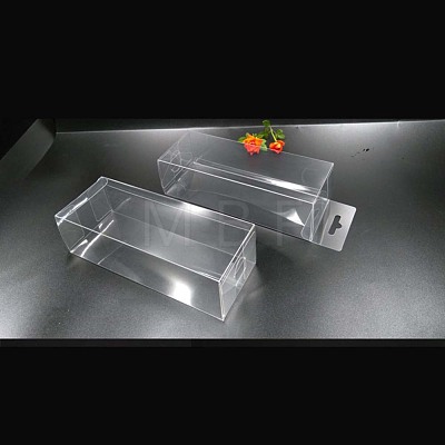 Transparent Plastic PET Box Gift Packaging CON-WH0077-19A-1