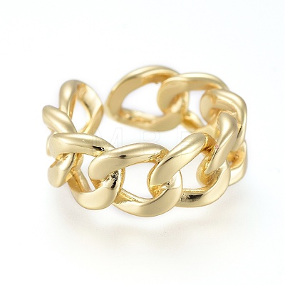 Brass Cuff Rings RJEW-K232-19G-1