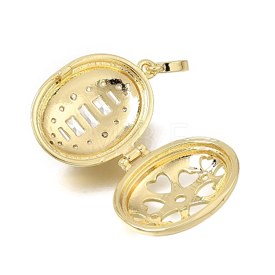Brass Micro Pave Clear Cubic Zirconia Diffuser Locket Pendants KK-A303-28C-G-1