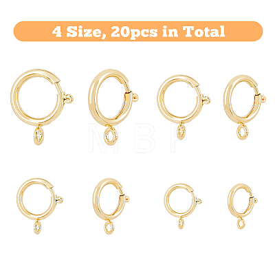 20Pcs 4 Sizes Eco-friendly Brass Spring Ring Clasps KK-FH0005-51-1