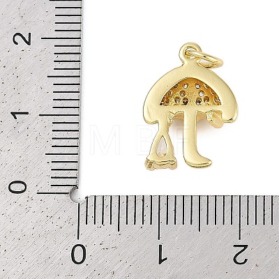 Rack Plating Brass Micro Pave Cubic Zirconia Pendants KK-R166-02G-03-1