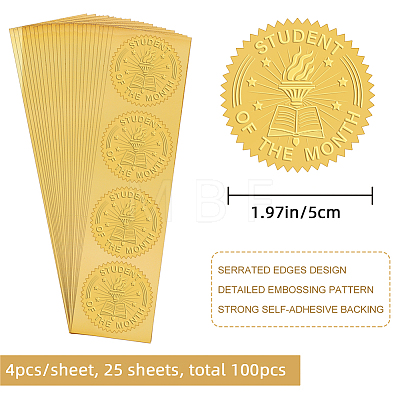 Self Adhesive Gold Foil Embossed Stickers DIY-WH0211-263-1