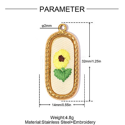 304 Stainless Steel with Cloth Pendants FB-OY001-03G-1