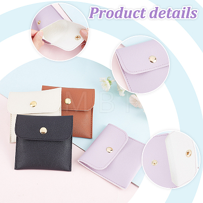   4Pcs 4 Colors PU Imitation Leather Jewelry Storage Bags ABAG-PH0001-34-1