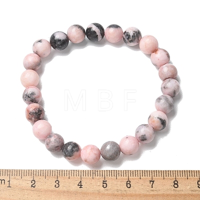 Natural Zebra Jasper Bead Stretch Bracelets X-BJEW-K212-B-035-1