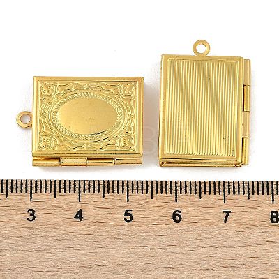 Brass Locket Pendants for Teachers' Day KK-M041-07G-1