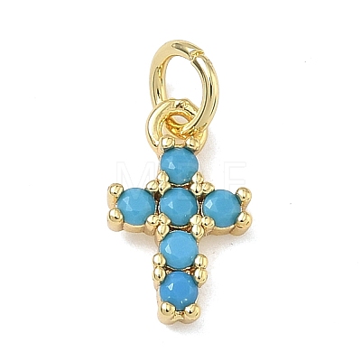 Brass Micro Pave Cubic Zirconia Pendants KK-A293-20G-06-1