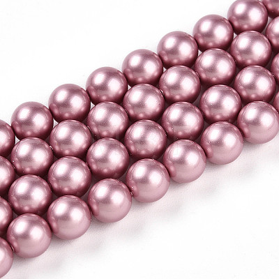 Baking Painted Pearlized Glass Pearl Bead Strands HY-N002-6mm-C01-1