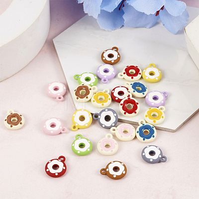 24Pcs 12 Colors Frosted Painted Colored Alloy Pendants FIND-TA0003-24-1