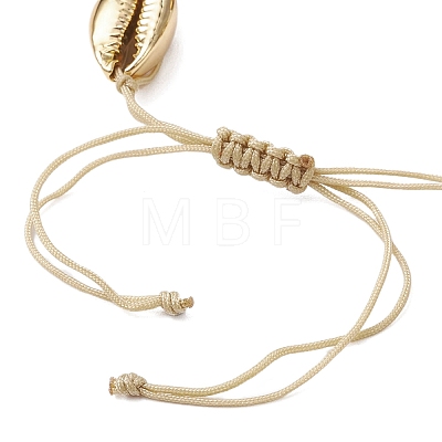 Natural Shell & Acrylic Pearl Braided Bead Bracelets for Women BJEW-JB11262-01-1