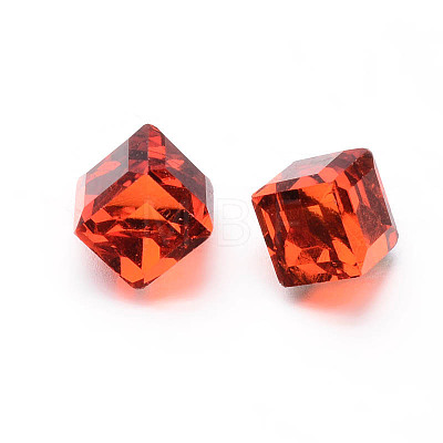 Faceted Cube Glass Cabochons GGLA-L007C-M-1