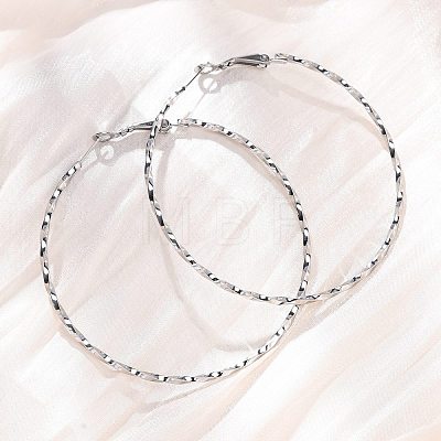 304 Stainless Steel Hoop Earrings EJEW-S250-01A-P-1