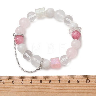 Natural Mixed Gemstone Beaded Stretch Bracelets for Women BJEW-TA00739-02-1