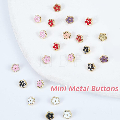 140Pcs 7 Colors Alloy Enamel Buttons FIND-GF0008-29-1