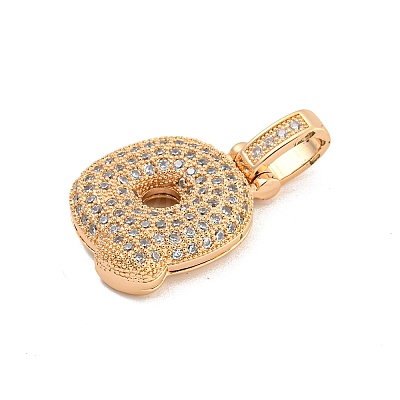 Brass Micro Pave Clear Cubic Zirconia Pendants KK-B099-01G-Q-1