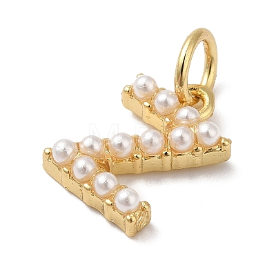 Rack Plating Brass with ABS Plastic Imitation Pearl Charms KK-B092-30Z-G-1