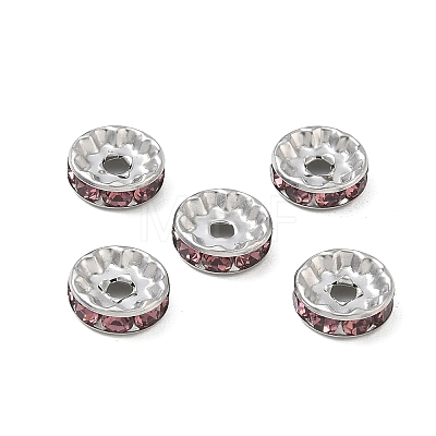 304 Stainless Steel Rhinestone Spacer Beads RB-CBA18B7-01P-01-1