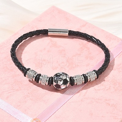 Braided Microfiber Leather Cord Bracelets BJEW-C153-01D-1