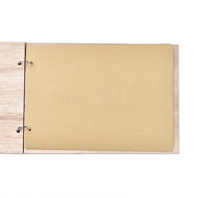 Wooden Wedding Guestbooks Notepad AJEW-M206-20-1