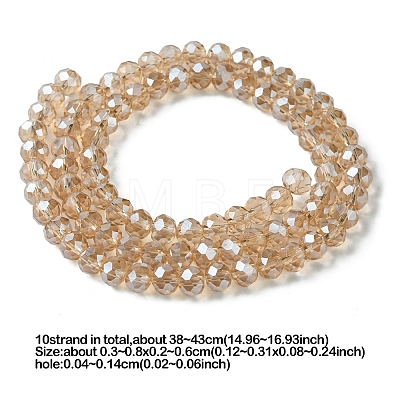 Electroplate Glass Beads Strands EGLA-FS0001-42E-1