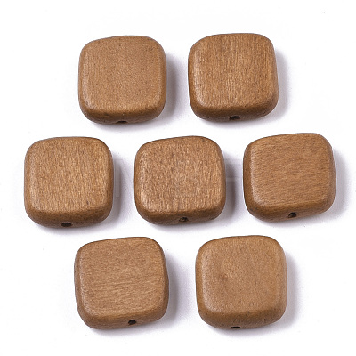 Painted Natural Wood Beads WOOD-R265-10E-1