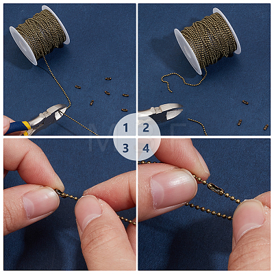 DIY Iron Ball Chains Keychain Tag Chains Making Kit DIY-PH0021-81-1