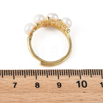 Natural Cultured Freshwater Pearl Finger Rings RJEW-JR01083-1