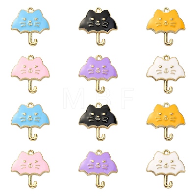 30Pcs 6 Colors Alloy Enamel Pendants ENAM-CJ0002-65-1