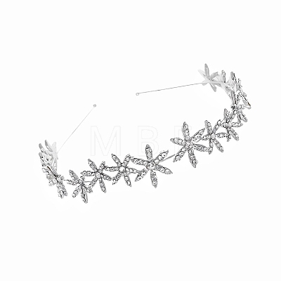 Flower Metal Rhinestone Thin Hair Bands PW-WGC7D6D-01-1