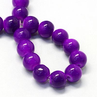 Baking Painted Glass Round Bead Strands DGLA-Q020-6mm-34-1