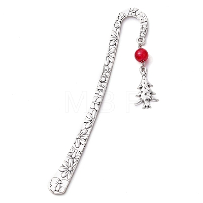 Christmas Theme Alloy Hook Bookmarks AJEW-JK00335-1