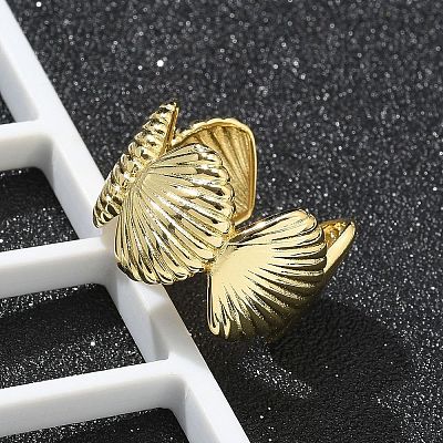 Brass Cuff Finger Rings for Women RJEW-U033-02G-1