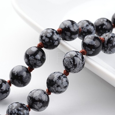 Natural Snowflake Obsidian Necklaces X-NJEW-D264-15-1