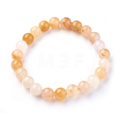 Natural Topaz Jade Beads Stretch Bracelets BJEW-F380-01-B07-1