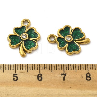 304 Stainless Steel Rhinestone Pendants STAS-D369-10G-1