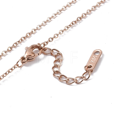 Ion Plating(IP) 304 Stainless Steel Cable Chain Necklaces NJEW-G081-05RG-1