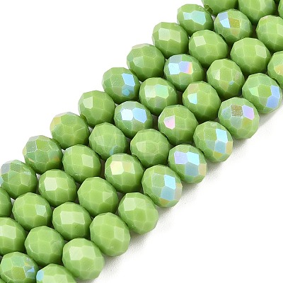 Electroplate Opaque Solid Color Glass Beads Strands EGLA-A044-P3mm-L30-1