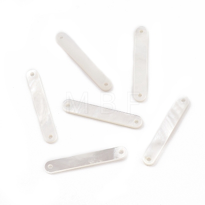 Natural White Shell Connector Charms BSHE-E028-13-1
