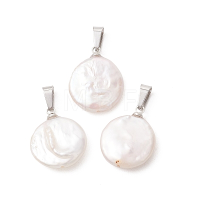 Natural Keshi Pearl Pendants PALLOY-JF05466-1