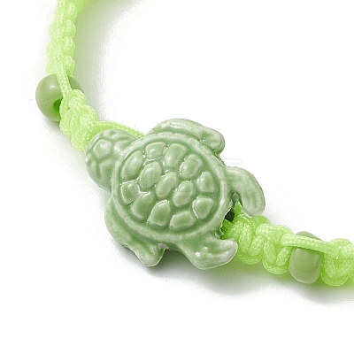 Porcelain Tortoise Braided Bead Bracelets BJEW-JB10058-02-1
