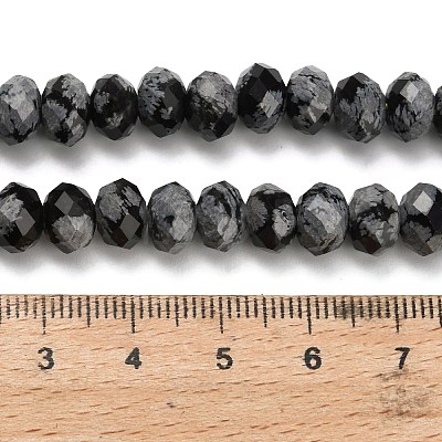 Natural Snowflake Obsidian Beads Strands G-Z111-A21-1