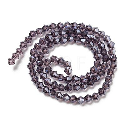 Transparent Electroplate Glass Beads Strands GLAA-F029-2mm-C04-1