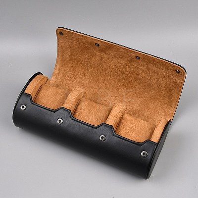 3-Slot PU Imitation Leather Watch Roll Travel Cases AJEW-WH0817-010-1