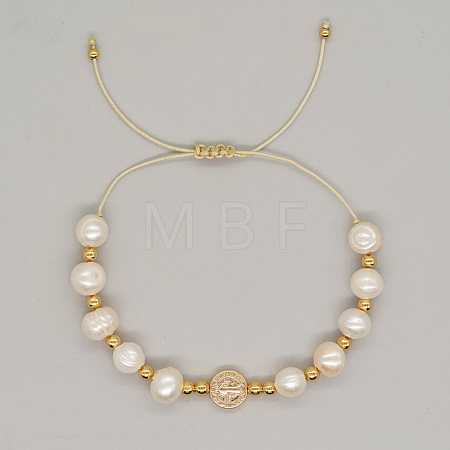 Adjustable Plastic Imitation Pearl Beaded Bracelets XT4203-1-1