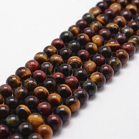 Natural Tiger Eye Bead Strands G-D840-86-8mm-1