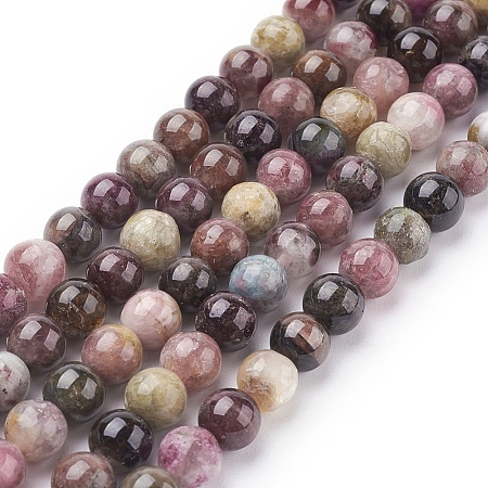 Natural Tourmaline Beads strands X-G-C076-8mm-10-1