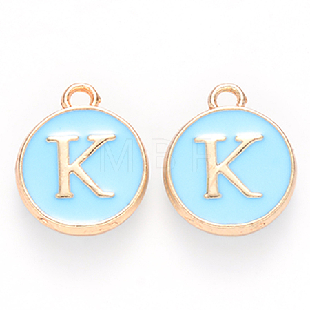 Golden Plated Alloy Enamel Charms X-ENAM-S118-04K-1